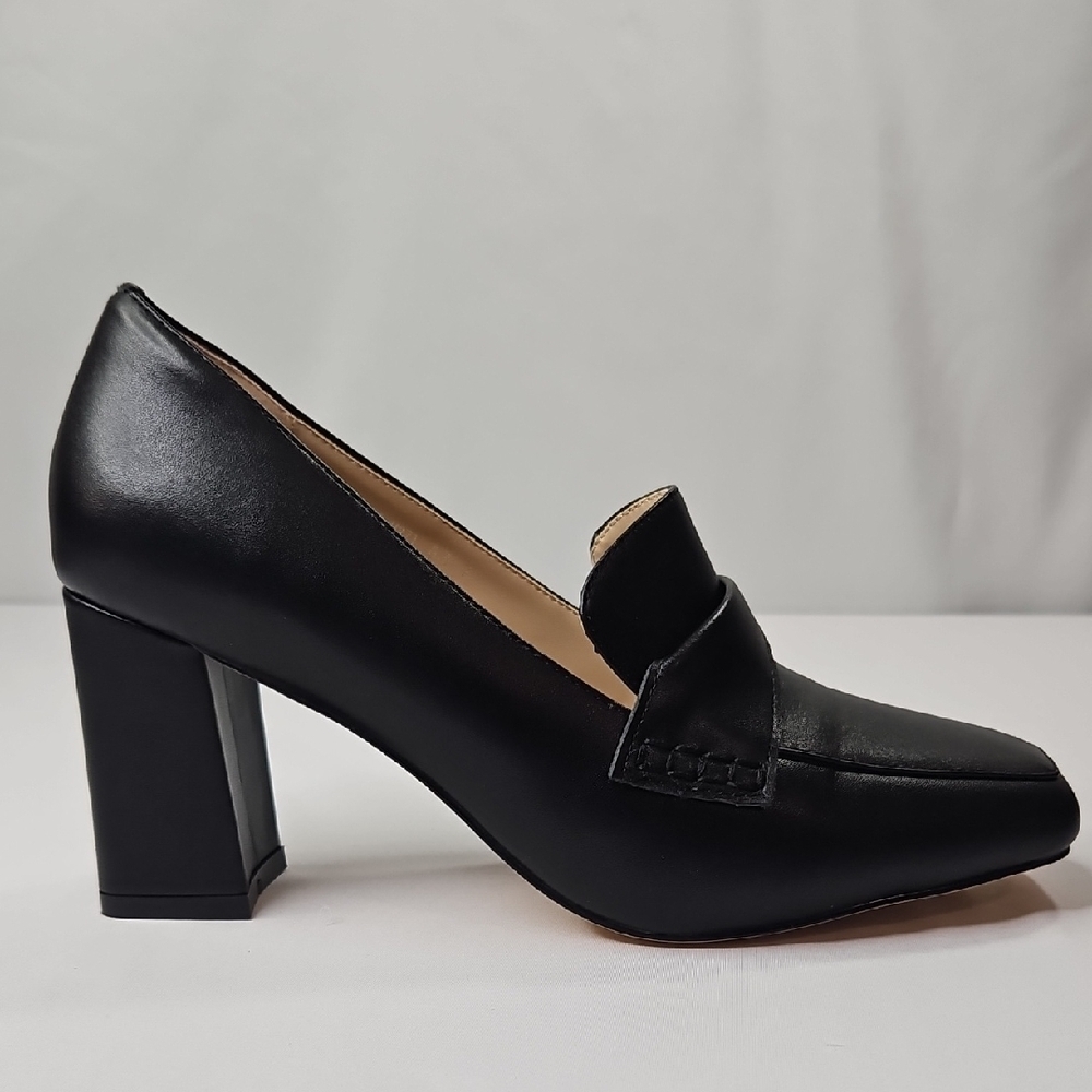 HDEUOLM Black Leather Women' Loafters Size 8.5